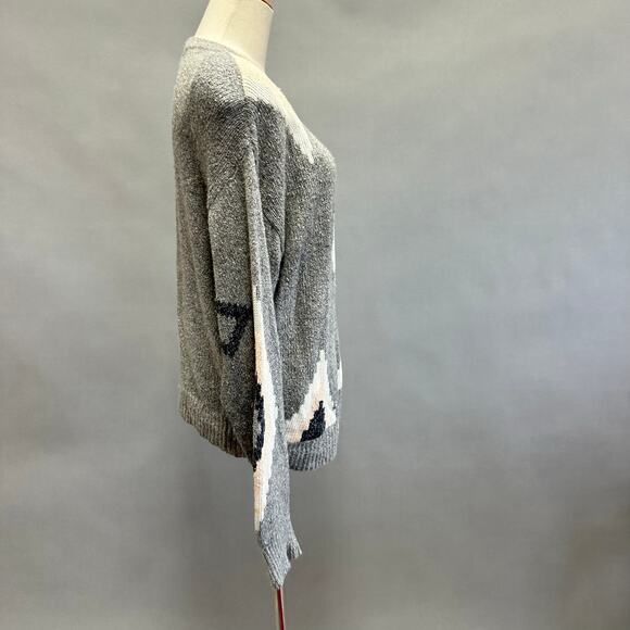 Vintage 80s silk/wool blend gray dolman sleeve sweater size medium - Picture 5 of 14